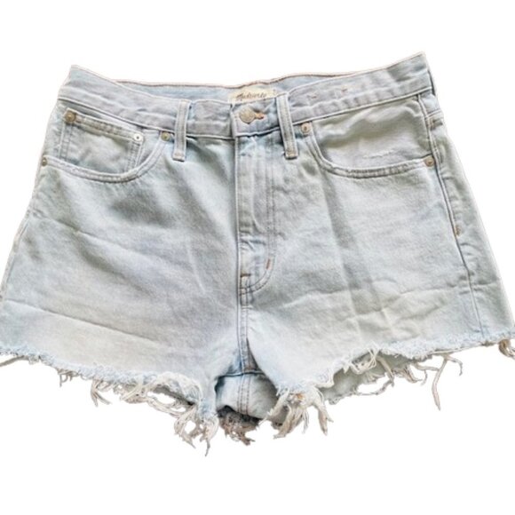 MADEWELL Relaxed Denim Cut Off Raw Hem Shorts in Essen Wash 28 ND178 - Picture 2 of 6